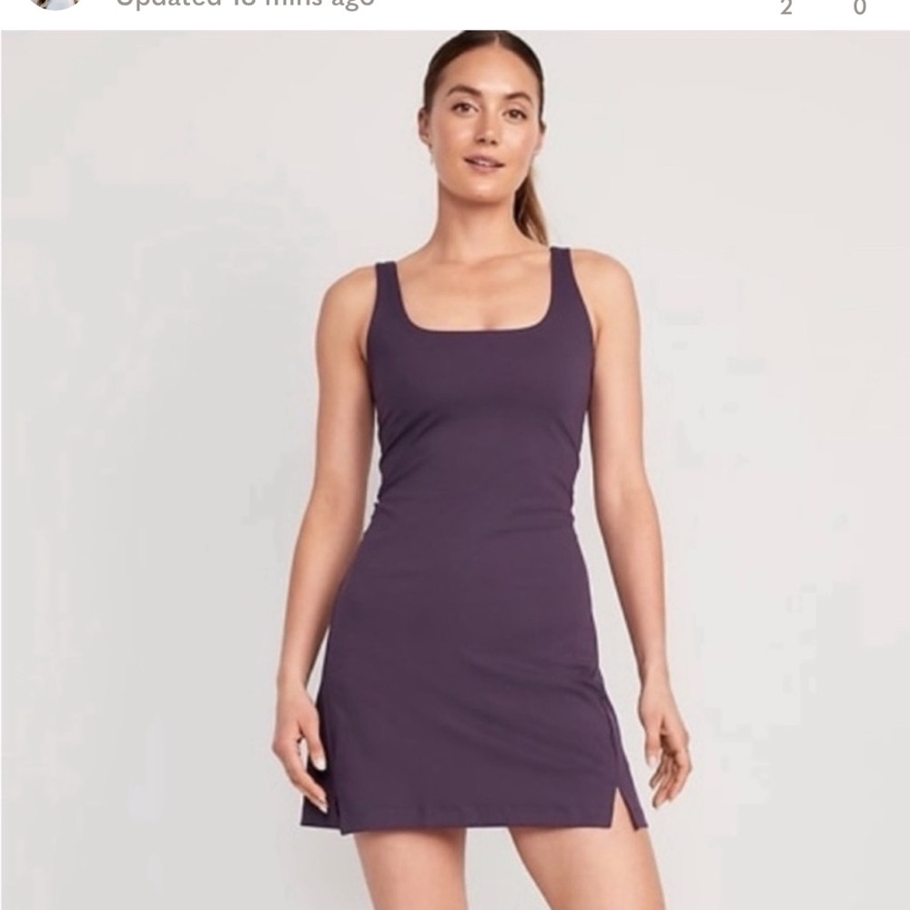 Old Navy Square Neck Powersoft Athletic Dress XS in Purple